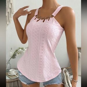 Boho casual print detail tank top